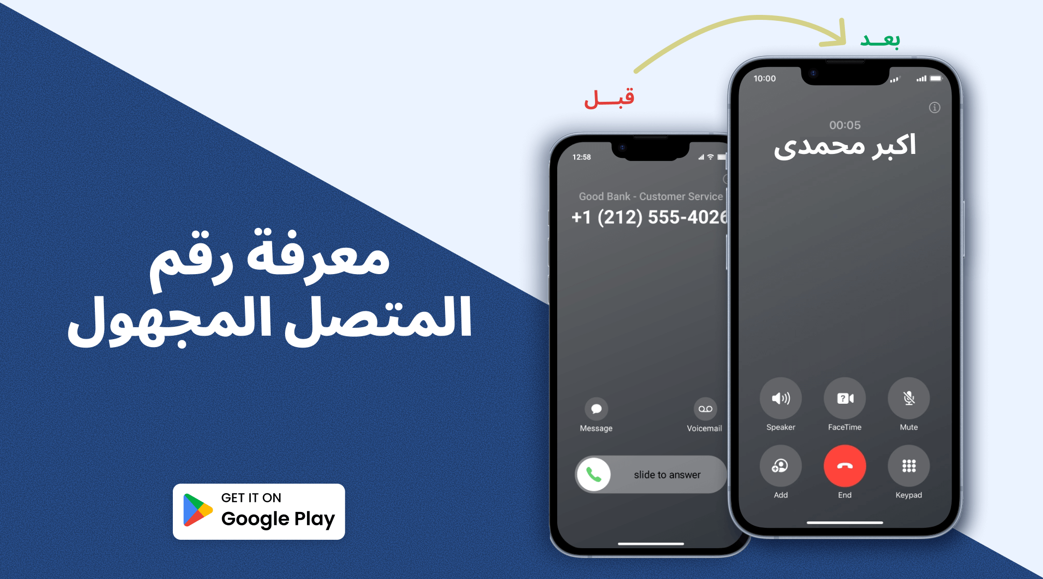 كاشف الارقام , معرفة اسم المتصل